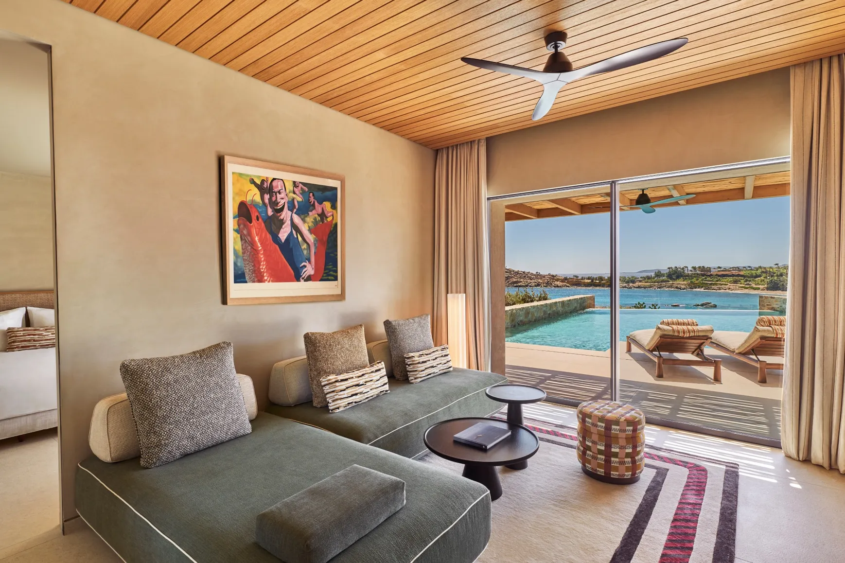 Suite Égéenne Deux Chambres Piscine Privée, Vue Mer - Salon - Fouquet's Mykonos