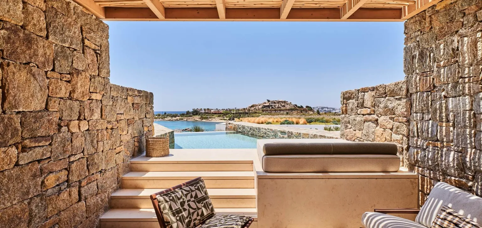 Junior Suite Paraga Bassin Privé, Vue Mer - Terrasse - Fouquet's Mykonos