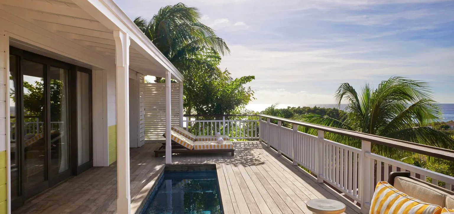 Saint Barth Suite double Deluxe piscine vue mer