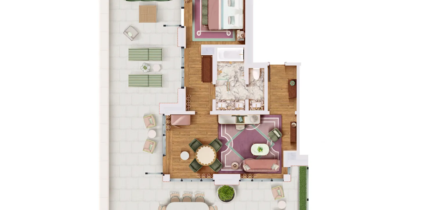 Fouquet's Hudson View Corner Terrace Suite Layout