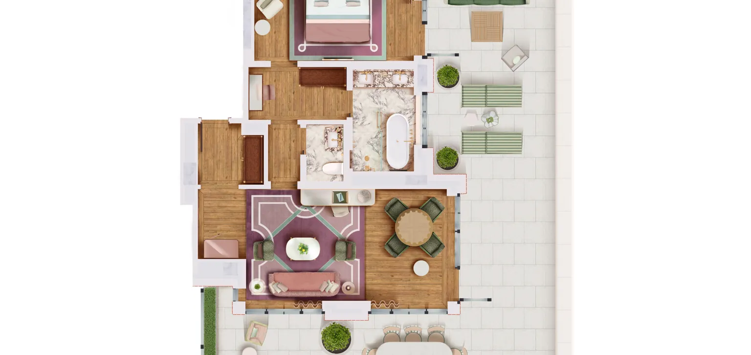 Tribeca corner terace suite Layout