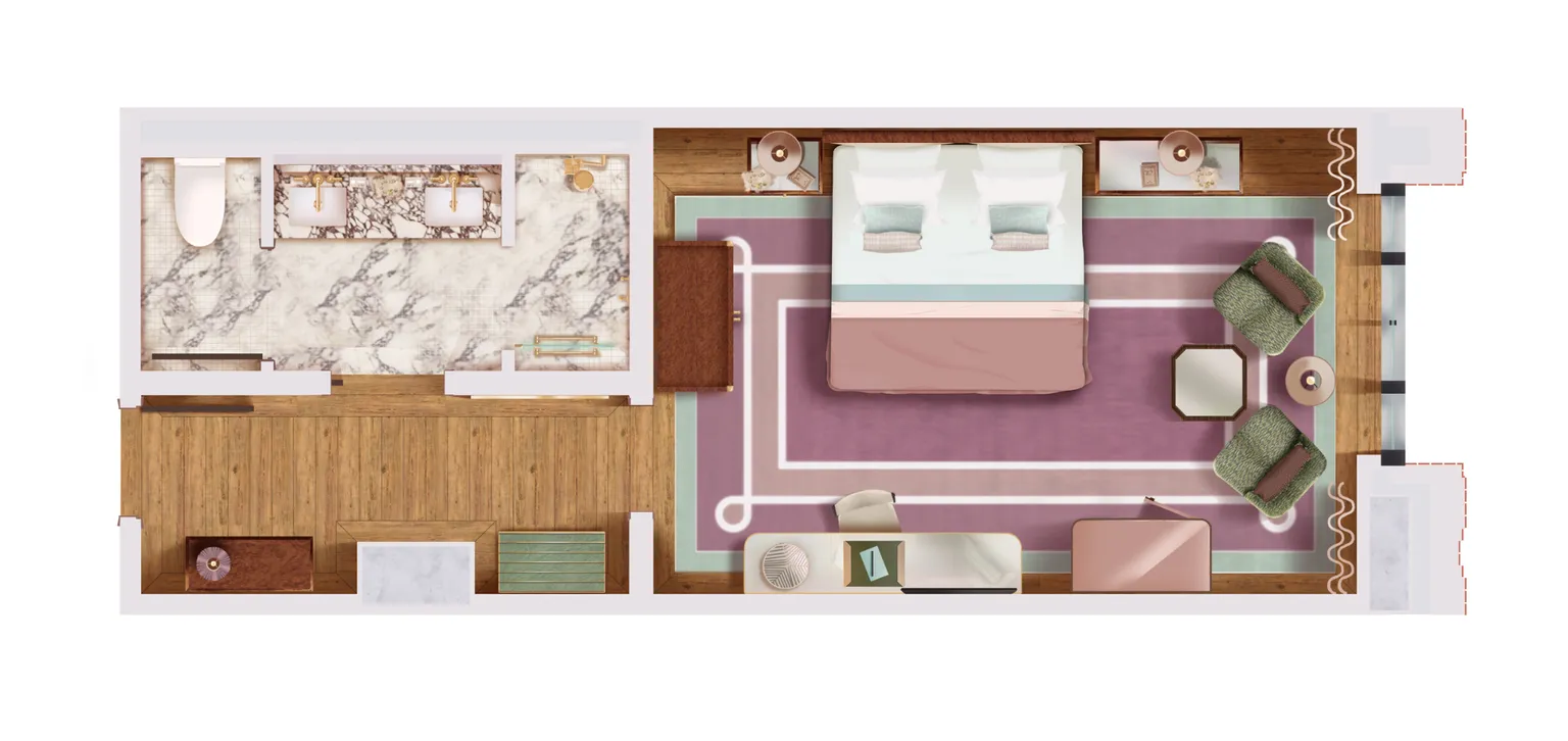 Deluxe King 3D Layout