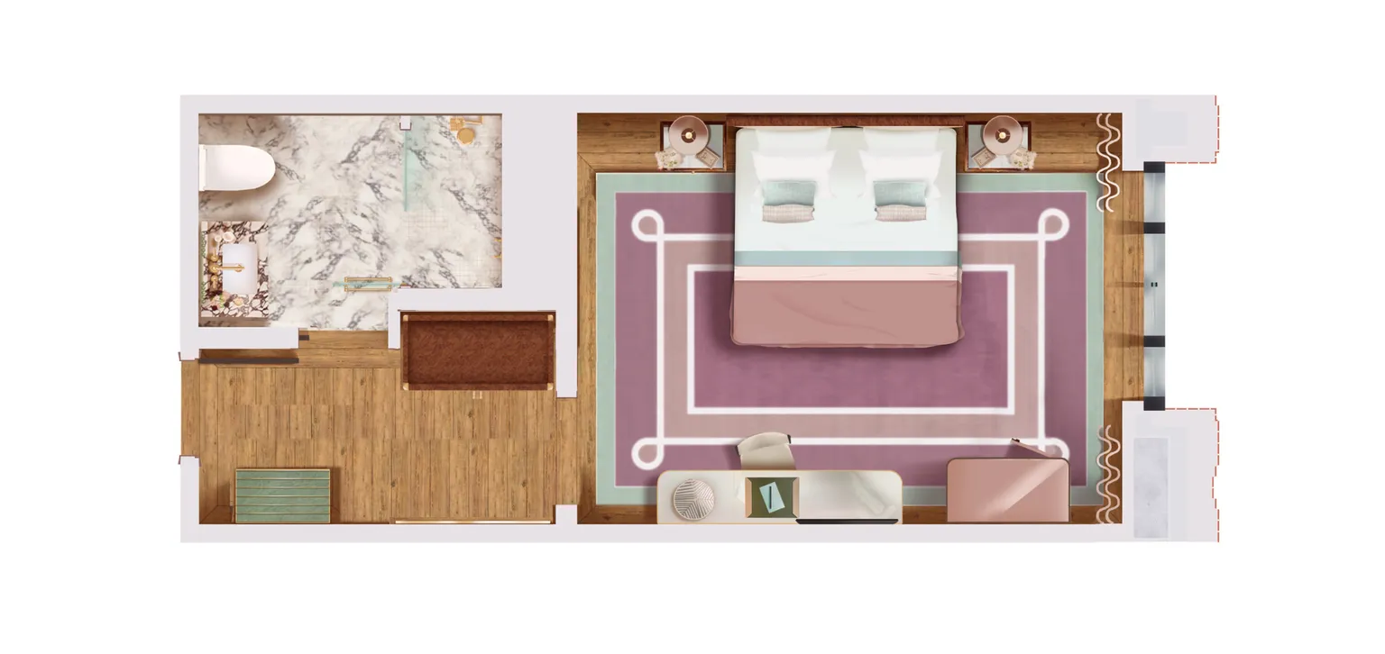 Courtyard King 3D Layout