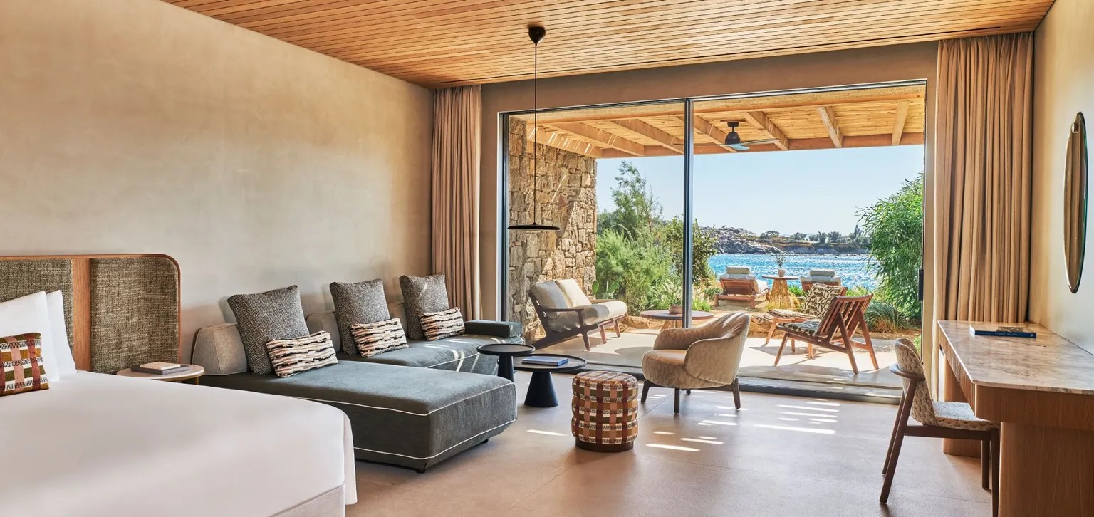 Bungalow Terrasse - Vue Mer - Chambre & Salon - Fouquet's Mykonos
