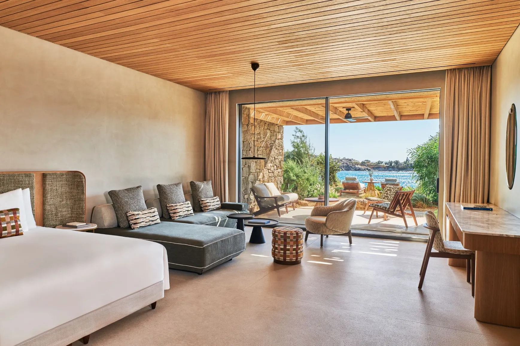 Bungalow Terrasse - Vue Mer - Chambre & Salon - Fouquet's Mykonos
