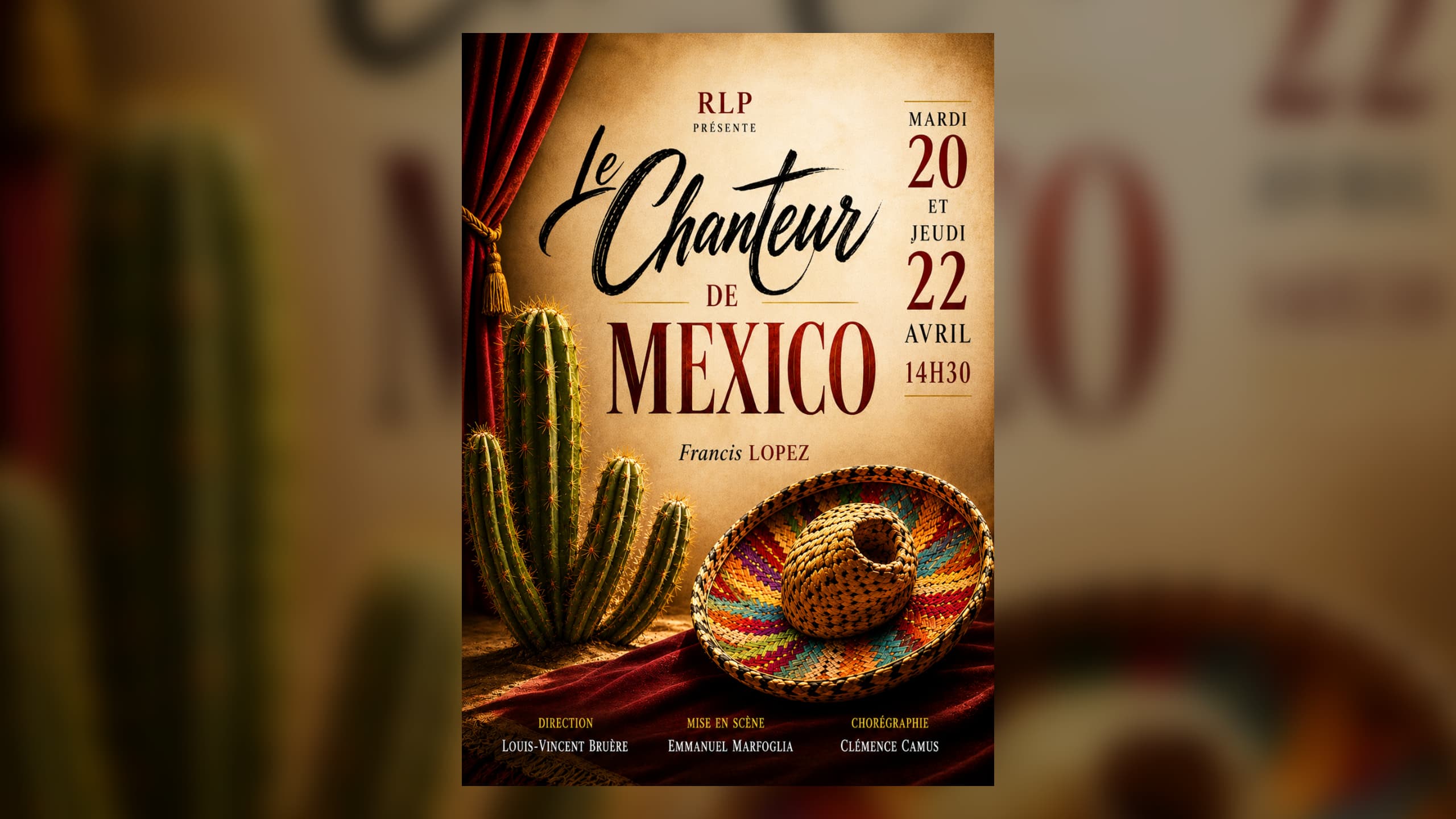 Affiche Le Chanteur de Mexico en concert au Casino Barrière Enghien-les-Bains