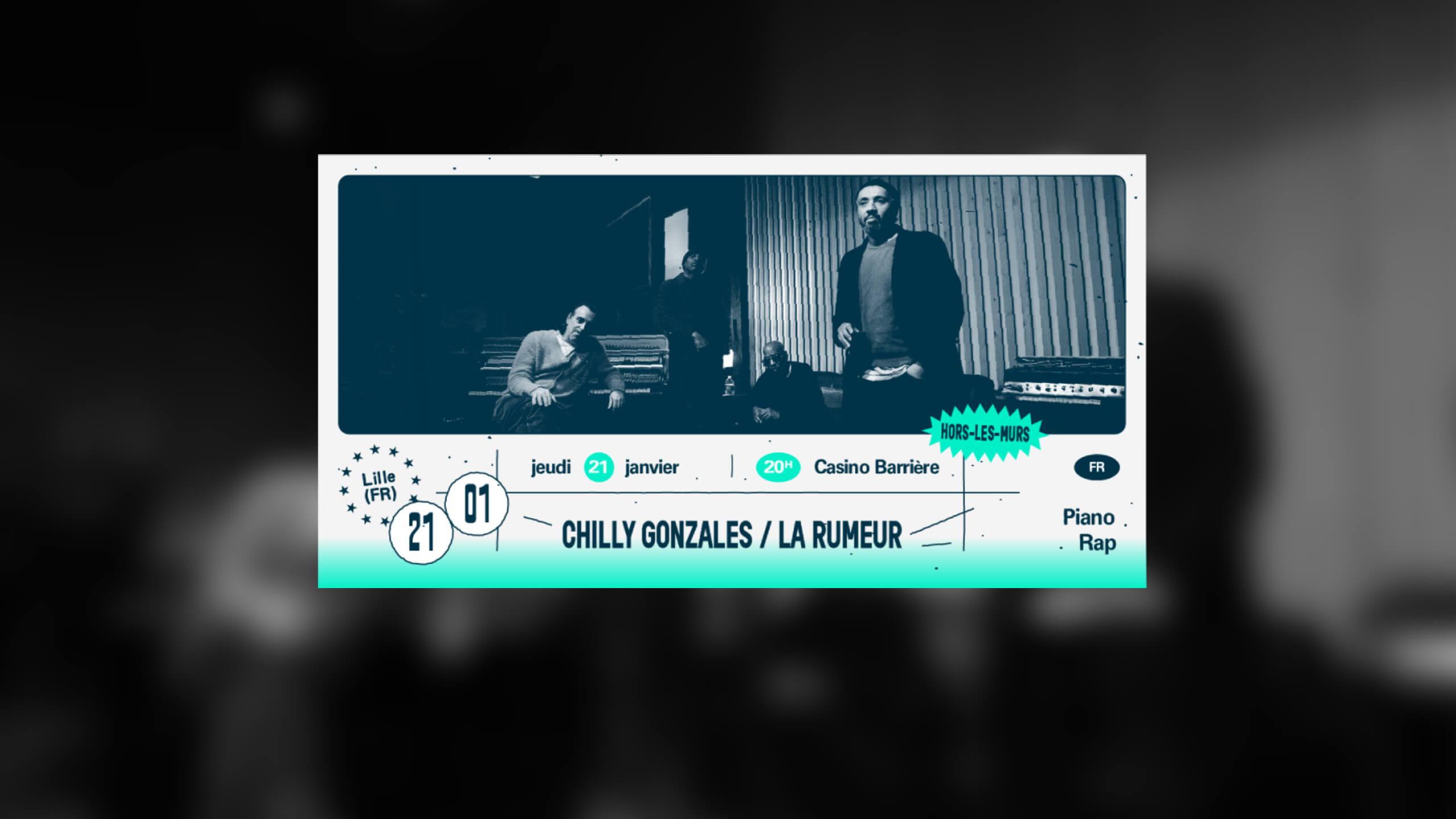 Chilly Gonzales et la Rumeur en concert au Casino Barrière Lille le Jeu 21 jan