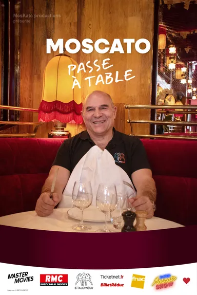 Affiche du spectacle de Vincent Moscato - Moscato passe à table