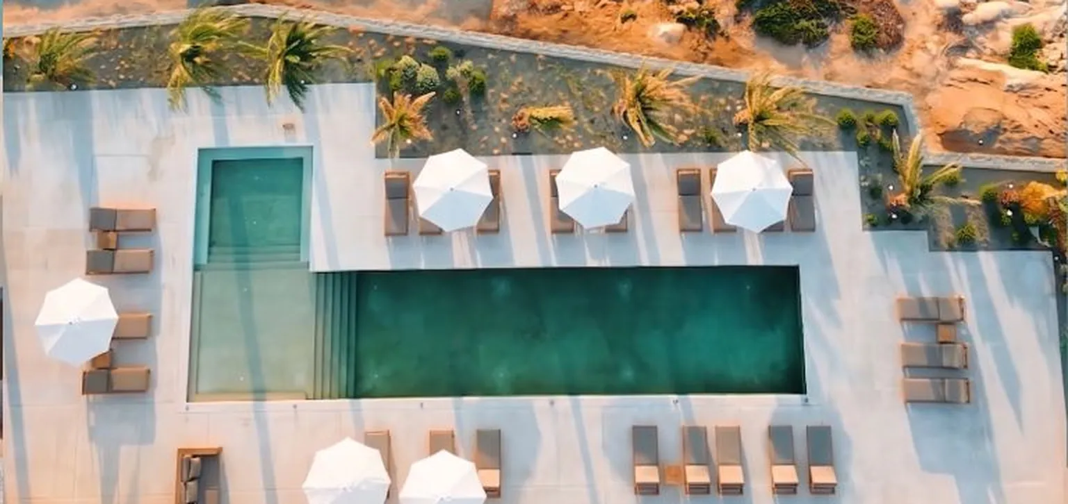 Fouquets mykonos, vue du ciel