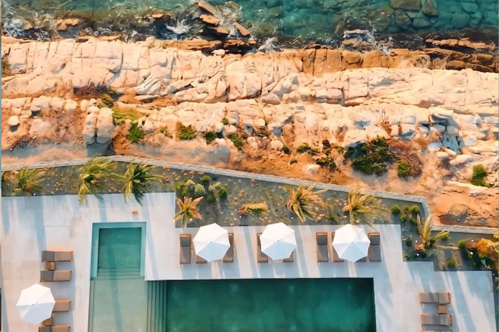 Fouquets mykonos, vue du ciel