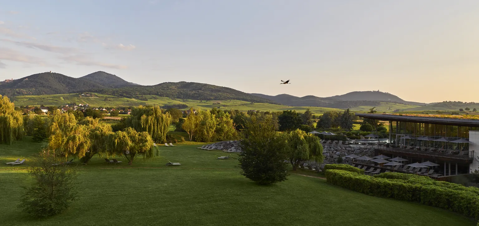 Vue aérienne du parc au Resort Barrière Ribeauvillé