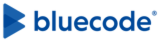 **Alt-Text:**
„Bluecode-Logo mit blauem Dreieck-Symbol und blauem Schriftzug auf weißem Hintergrund"