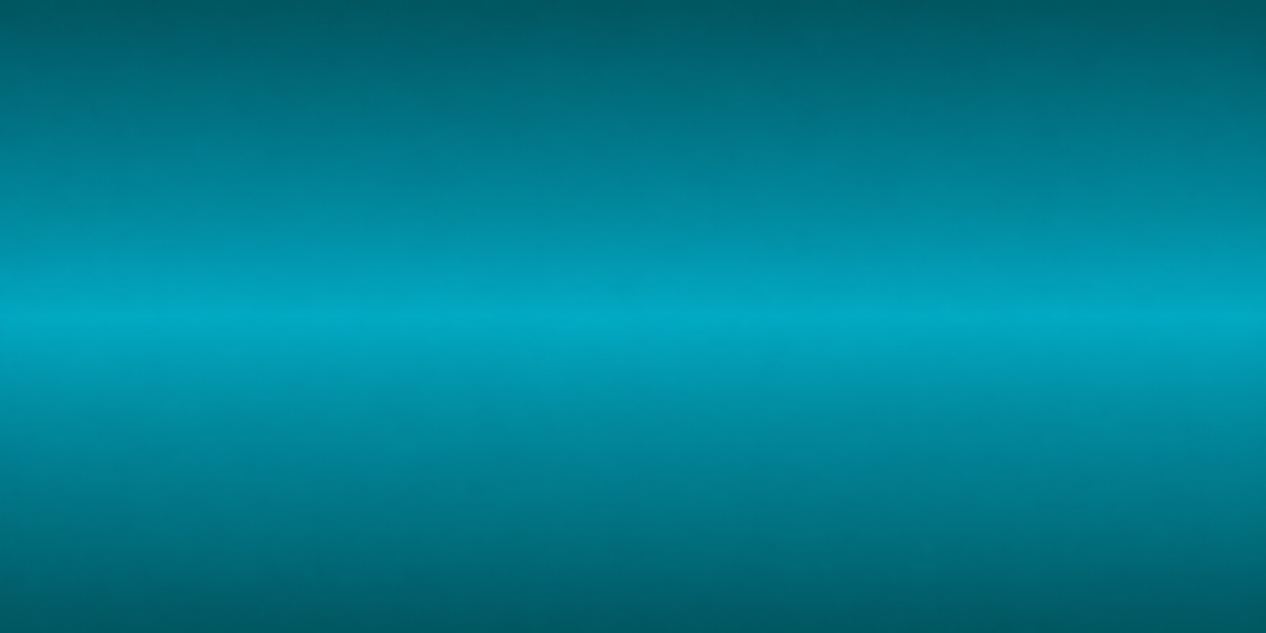 Abstrakter türkis-blauer Hintergrund mit weichem Farbverlauf von dunklem Petrol zu hellem Cyan in der Mitte.