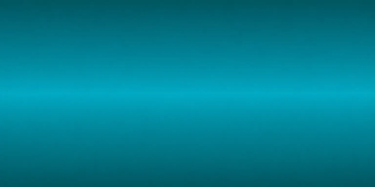 Abstrakter türkis-blauer Hintergrund mit weichem Farbverlauf von dunklem Petrol zu hellem Cyan in der Mitte.
