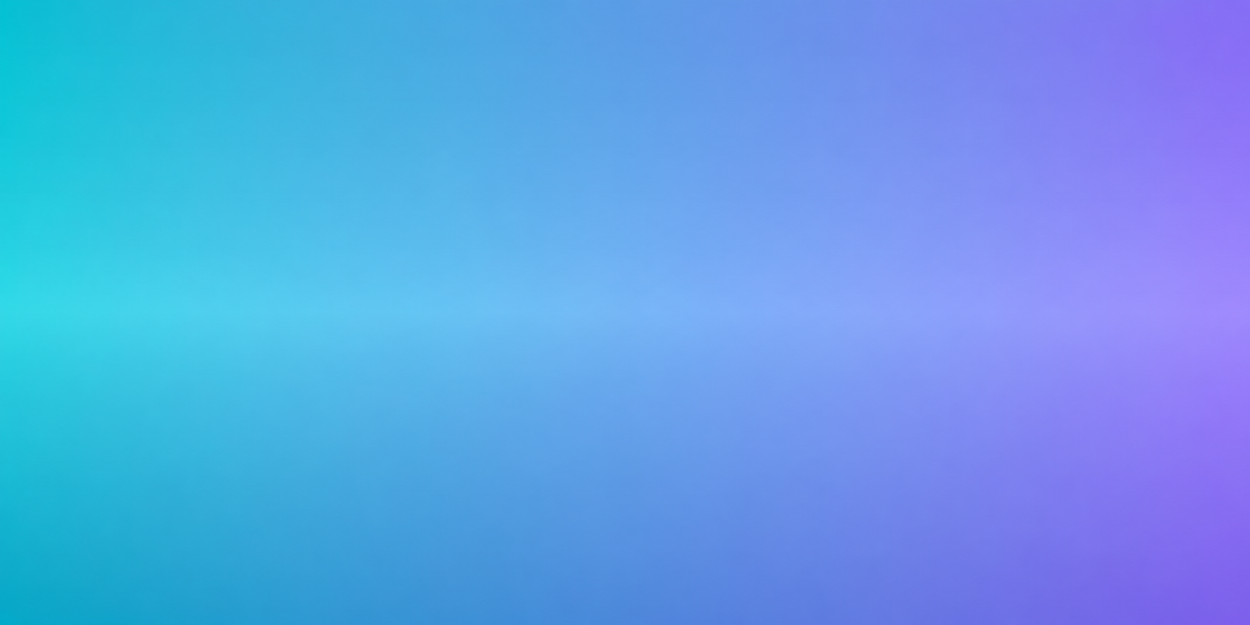 Abstrakter Farbverlauf-Hintergrund von Türkis/Cyan auf der linken Seite zu Violett/Lila auf der rechten Seite.