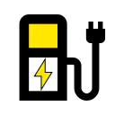 Symbol einer Ladesäule für Elektroautos