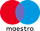 Maestro-Logo mit rotem und blauem Kreis, die sich überlappen, und dem Schriftzug „maestro" darunter.