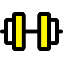 Icon einer gelb-schwarzen Kurzhantel