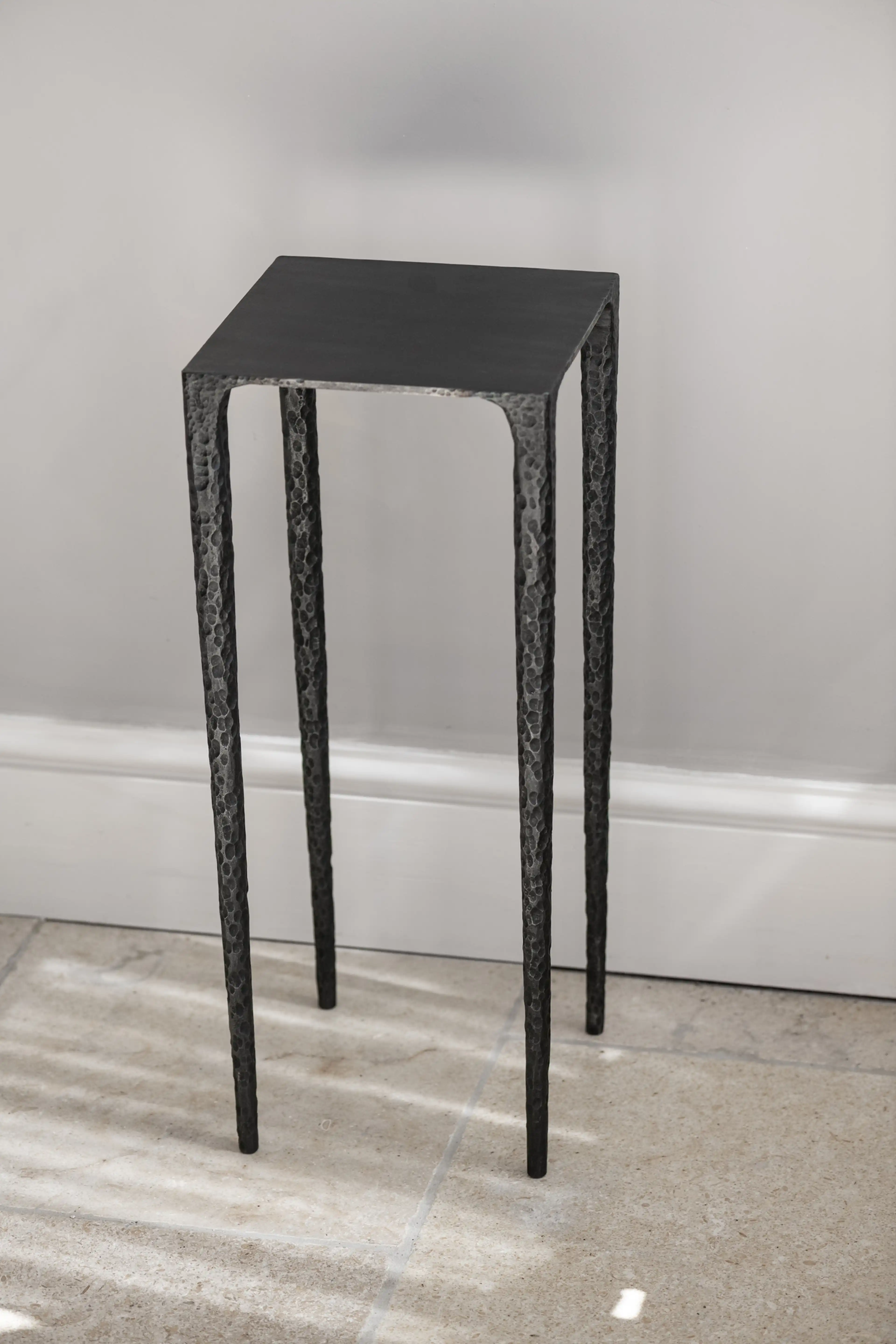 Hammered Steel Side Table