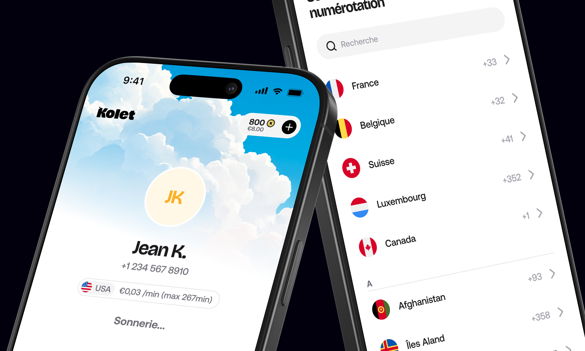 Kolet enrichit son application avec les appels internationaux