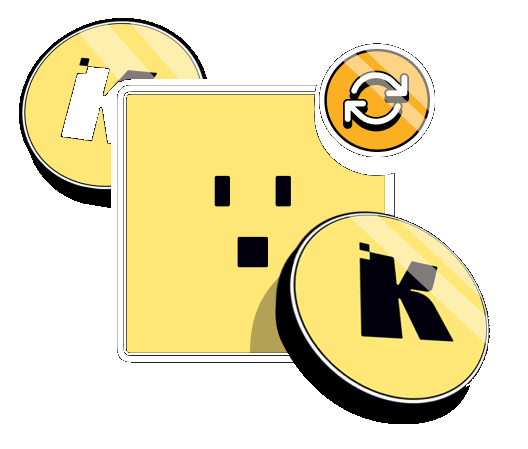 Kolet credit coins around a data card