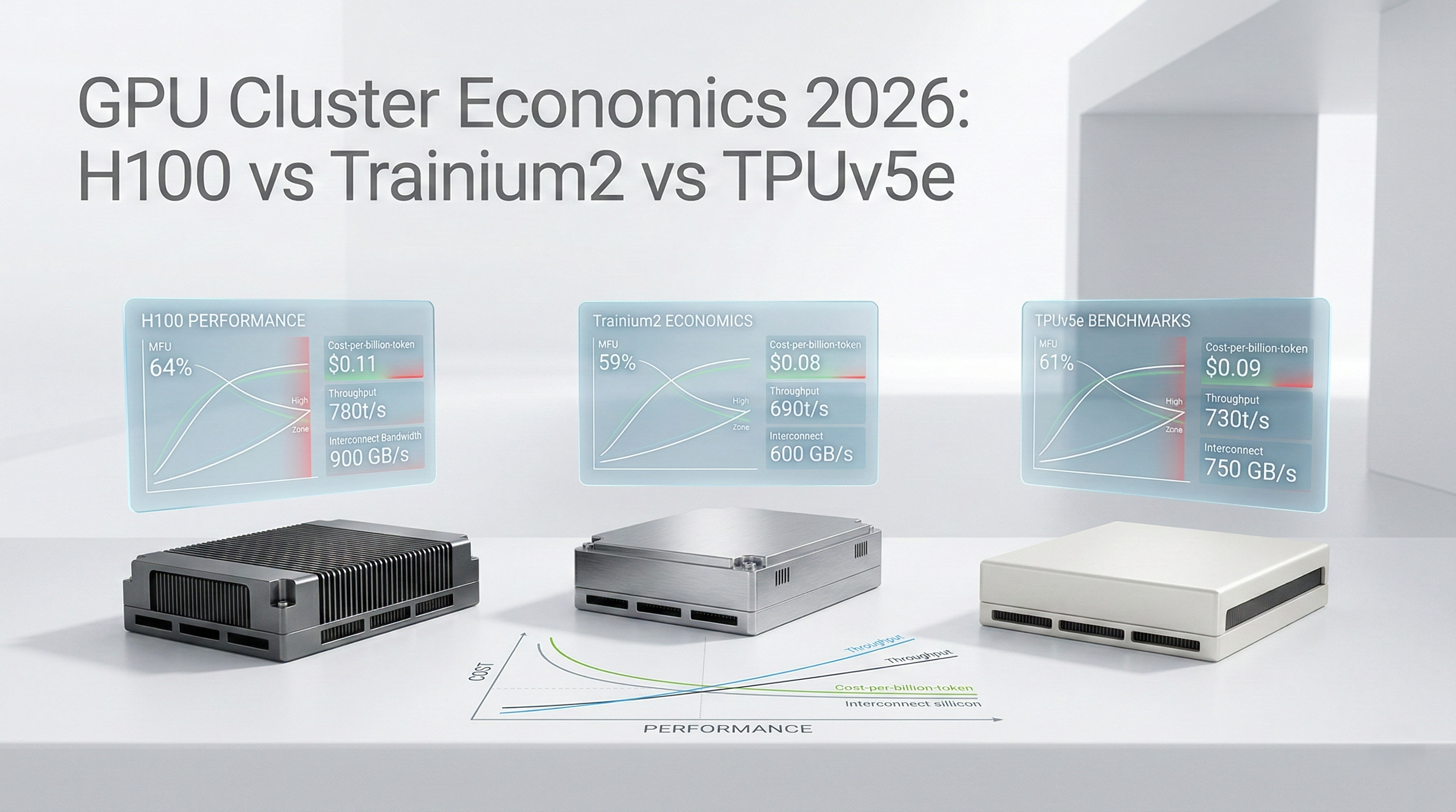 GPU Cluster Economics 2026: H100 vs Trainium2 vs TPUv5e