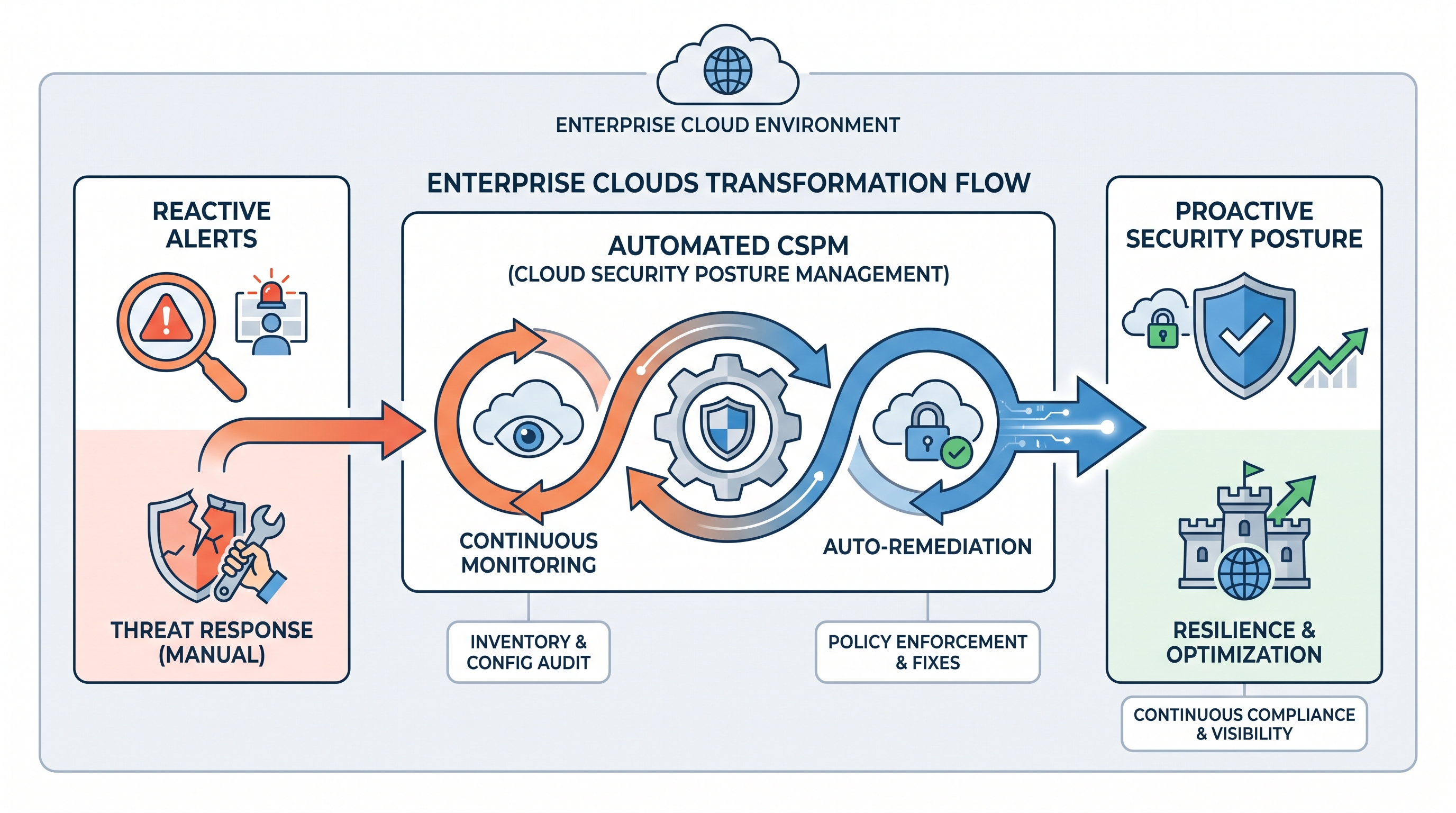 Automated CSPM: From Reactive Alerts to Proactive Security Posture in Enterprise Clouds