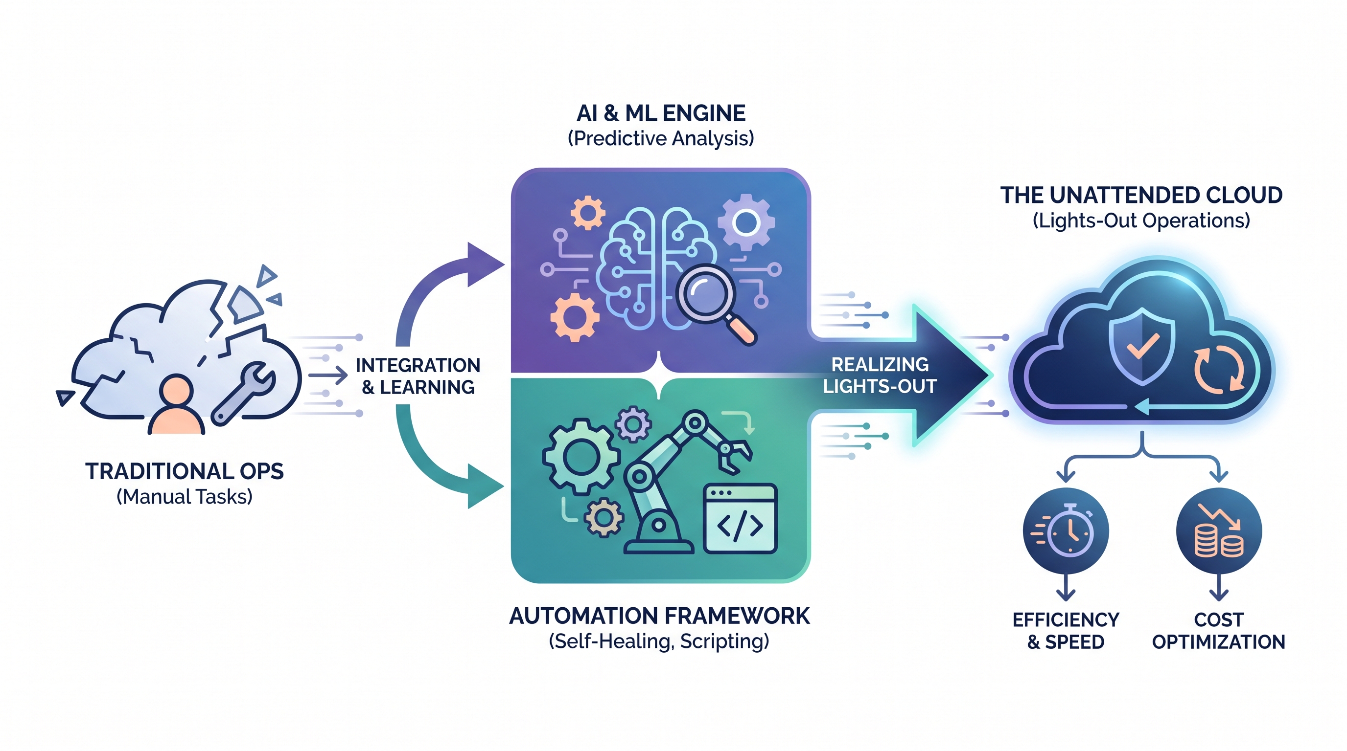 The Unattended Cloud: Realizing Lights-Out Operations with AI & Automation