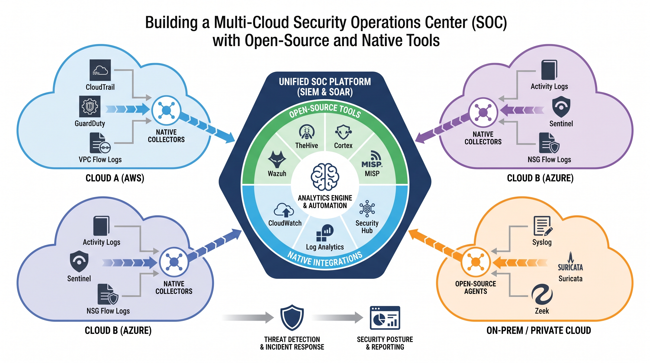 Building a Multi-Cloud Security Operations Center (SOC) with Open-Source and Native Tools
