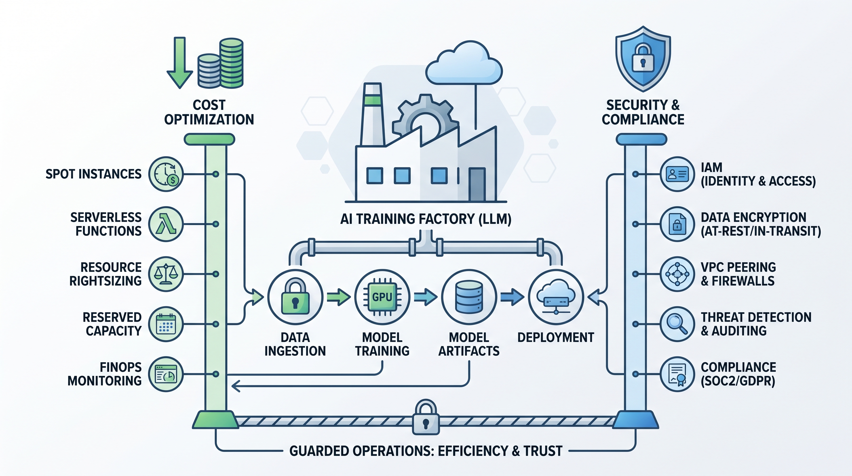 Guarding the AI Factory: Cost and Security Best Practices for Training LLMs in the Cloud