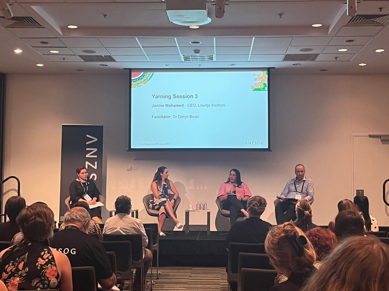 Yarning Session 3 at the 2023 First Nations Public Administration Conference, with Janine Mohamed of the Lowitja Institute and facilitator Dr Daryn Bean