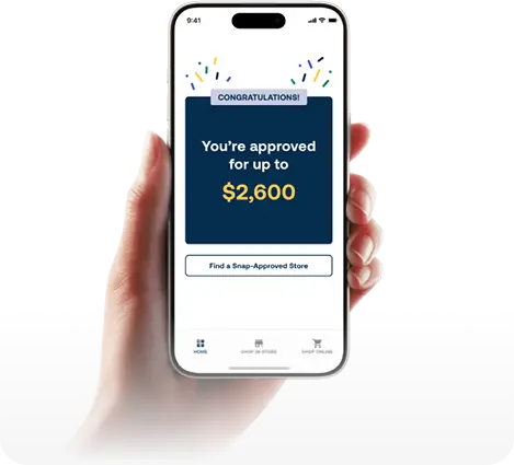 Person shopping on their phone with Snap Finance