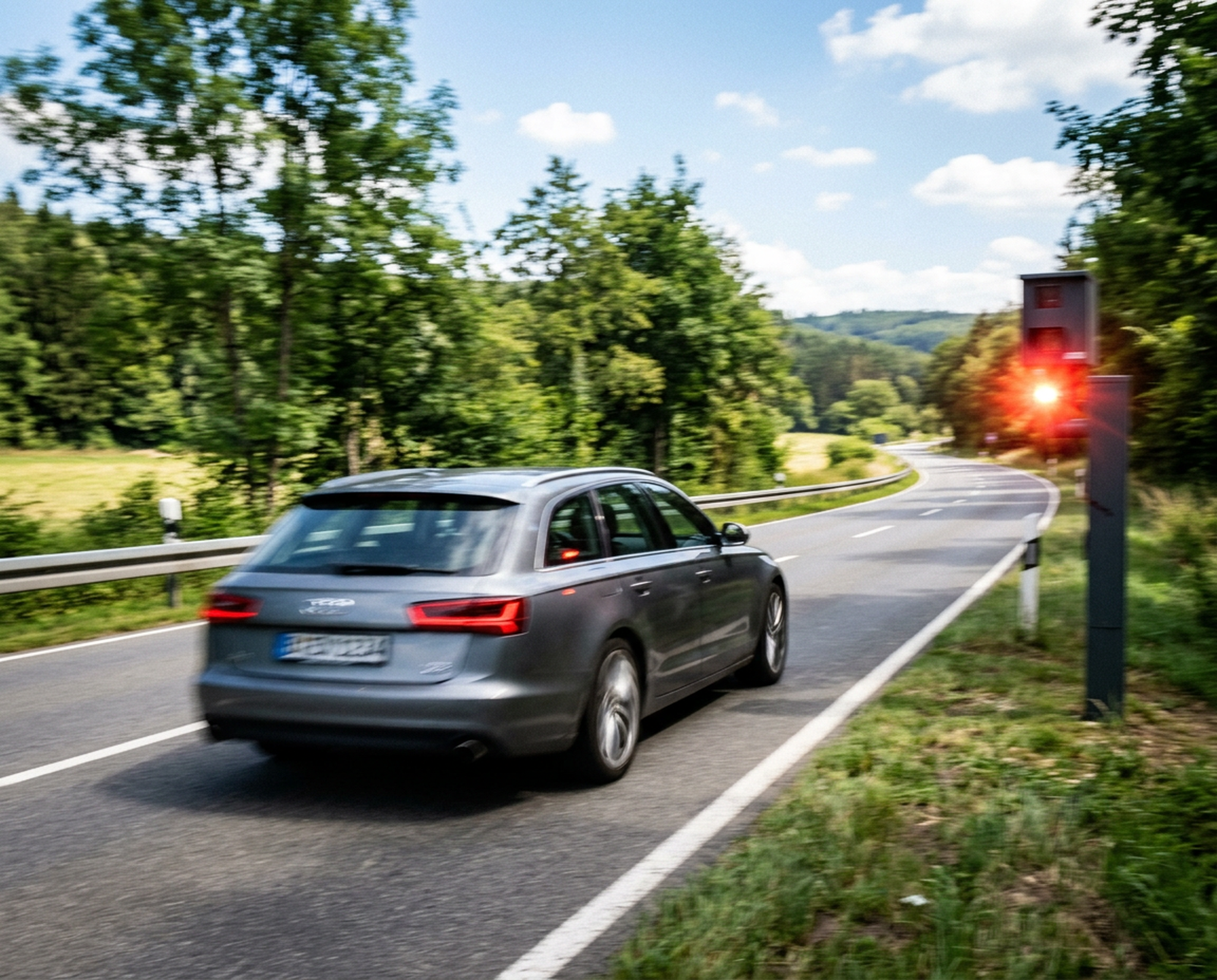 auto-rast-an-radarfalle-vorbei-landstrasse
