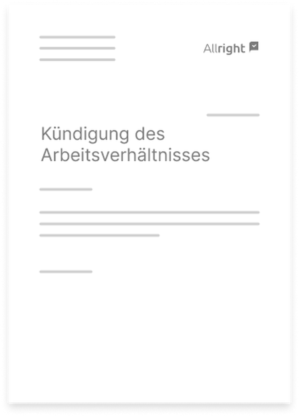 Beispielschreiben einer Kündigung