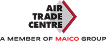 Logo with the words “AIR TRADE CENTRE a member if Maico Group” in capital letters in front of an arrow pointing to the right.