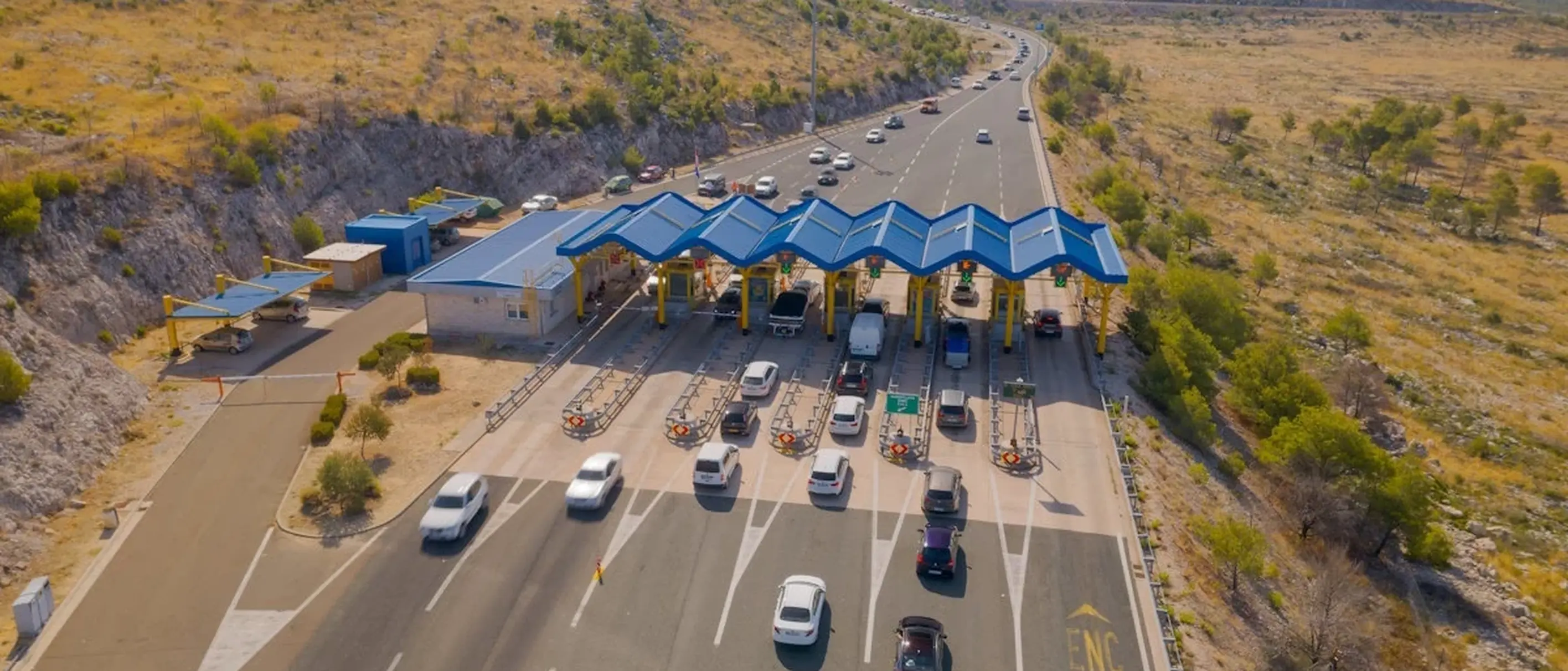 Mautstation in Kroatien von oben