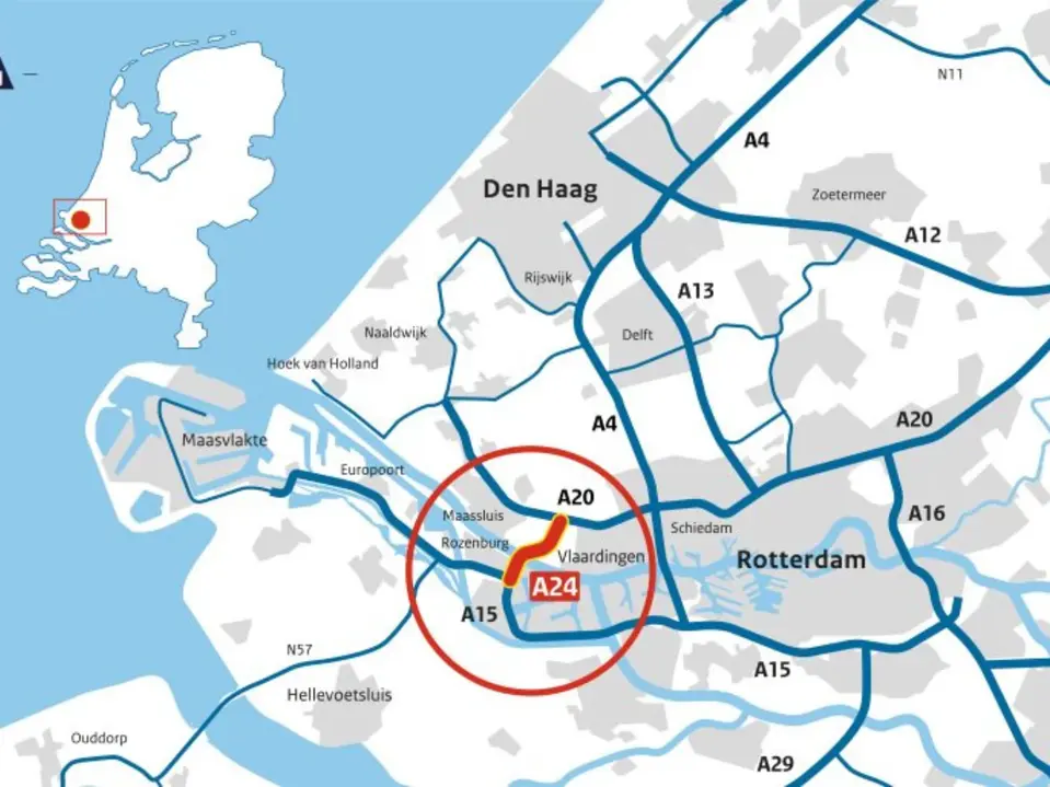 Landkarte mit Autobahnbeschriftungen Niederlande