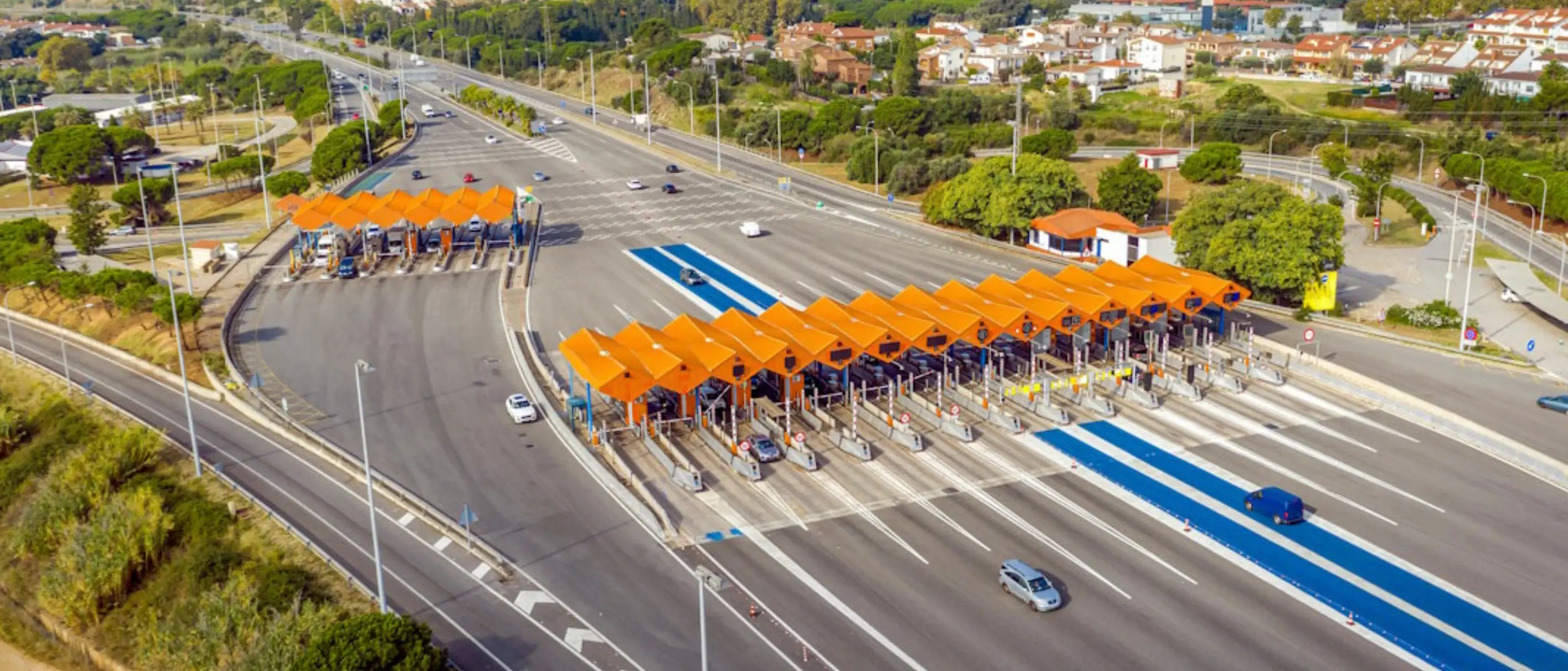 Spanische Mautstation von oben