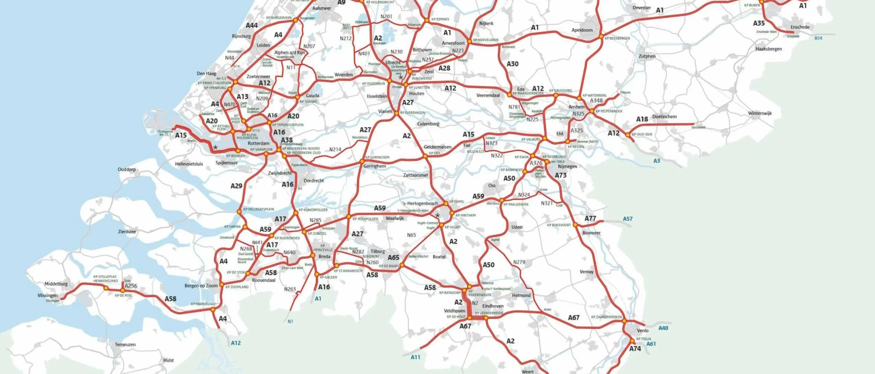 Übersicht der Mautstrecken in den Niederlanden