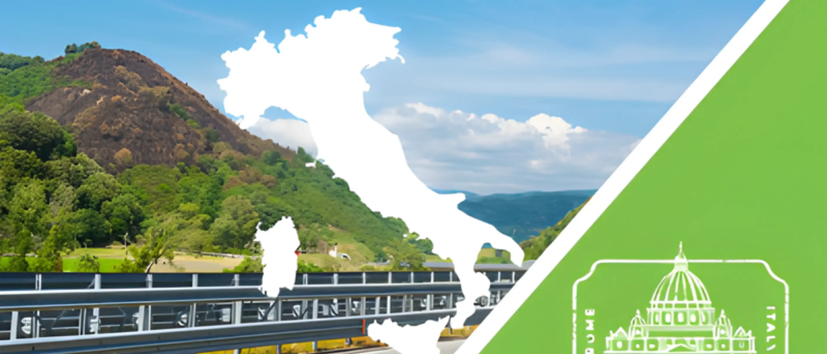 Bild Autobahn und Landkarte Italien