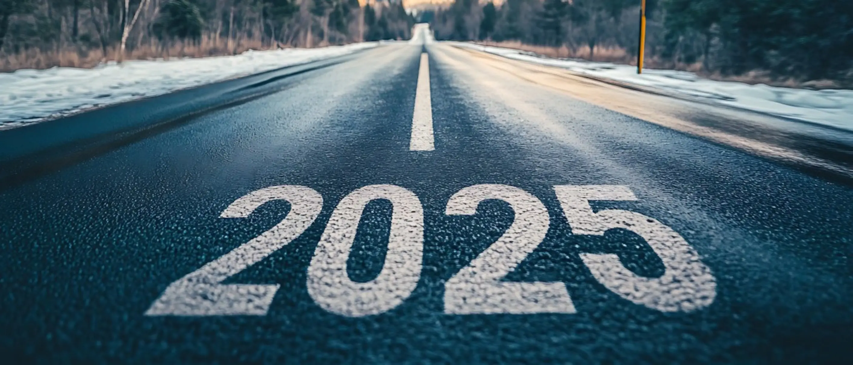 Landstraße mit Jahreszahl 2025