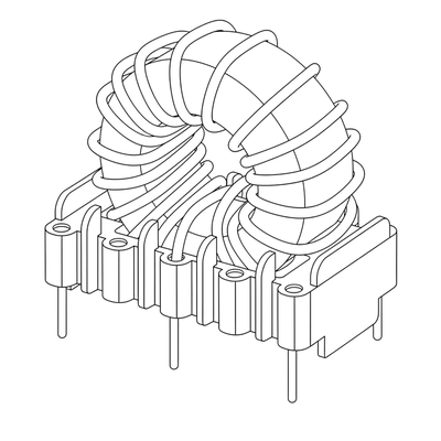 Line drawing of a inductor