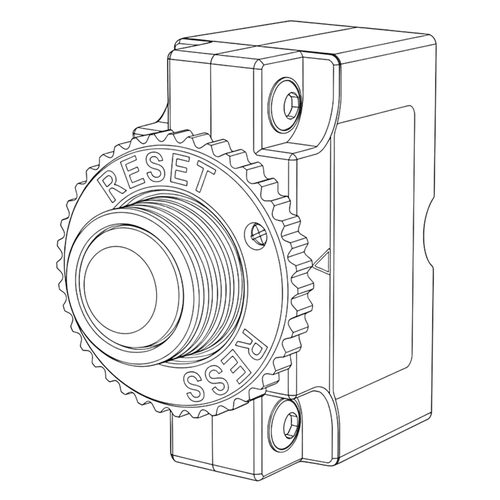 Line drawing of a circuit breaker