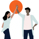 two people high-fiving