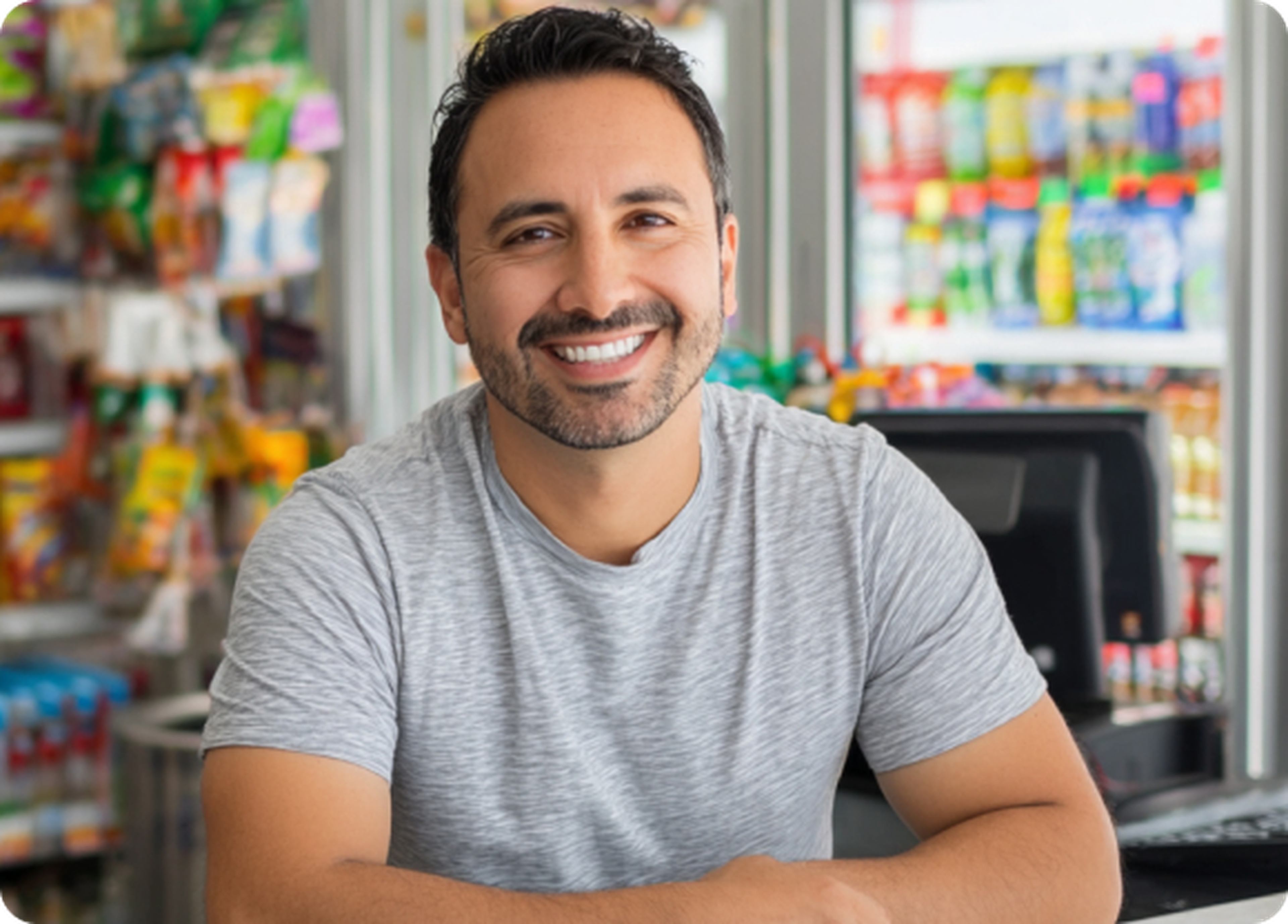 Ria agent smiling in their convenience store