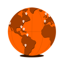 location pinpoints around the world