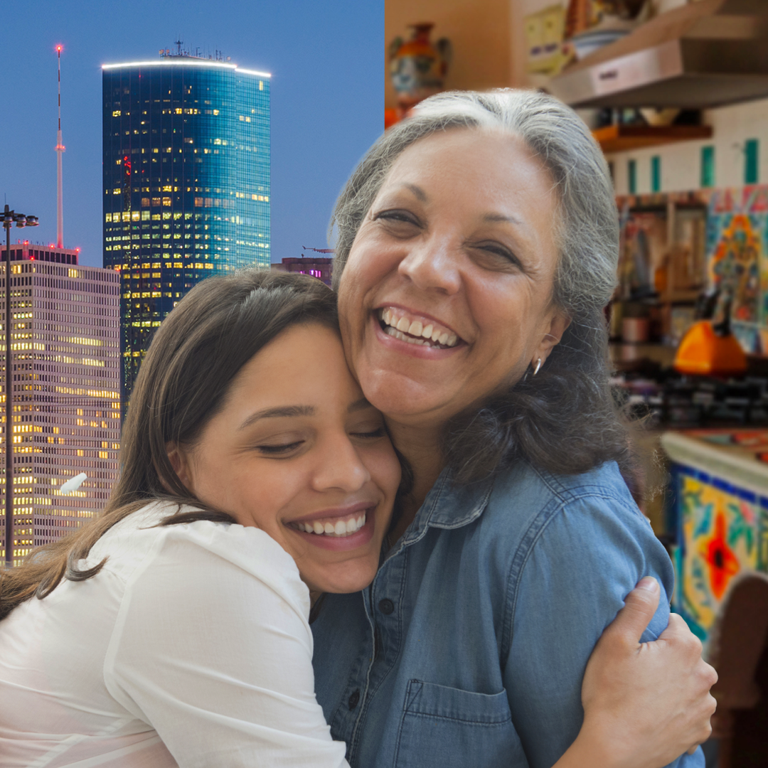 mother and daughter hugging