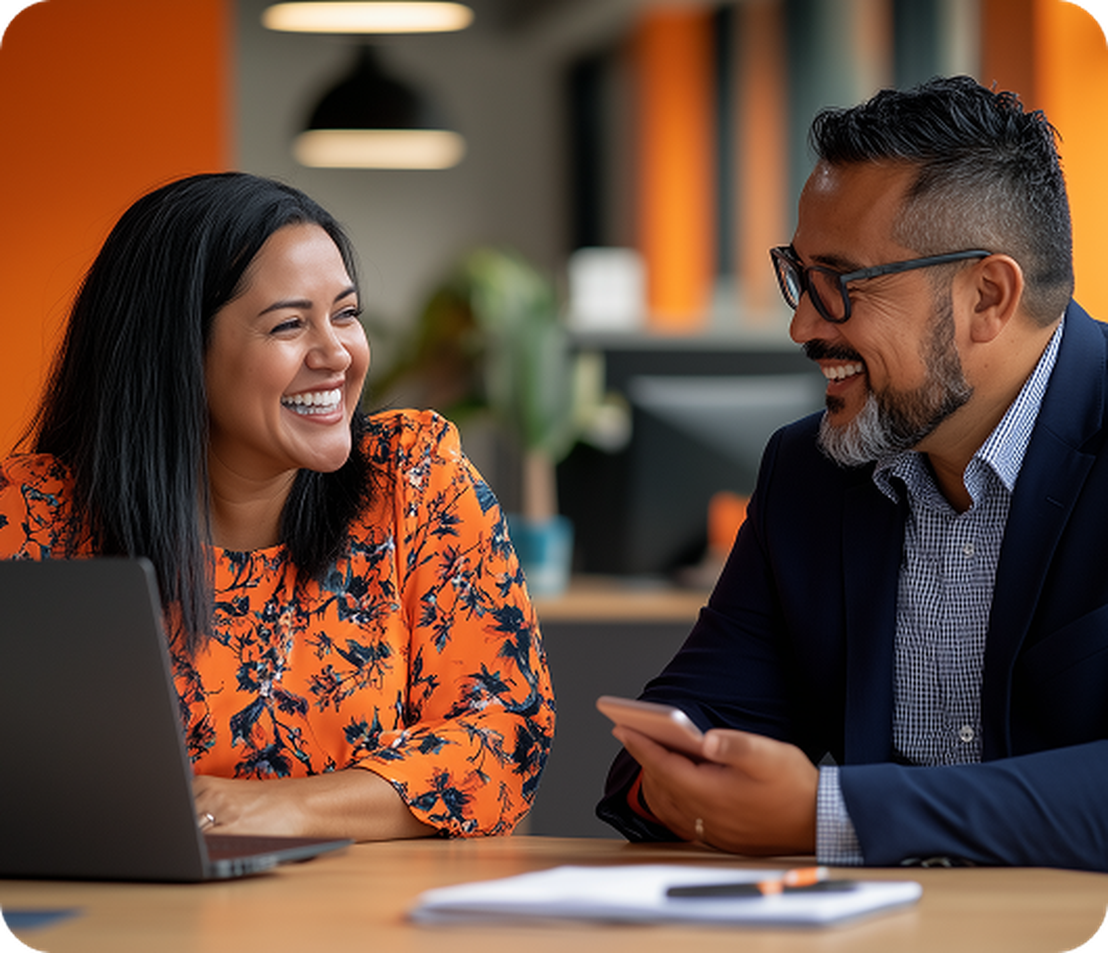 two people collaborating