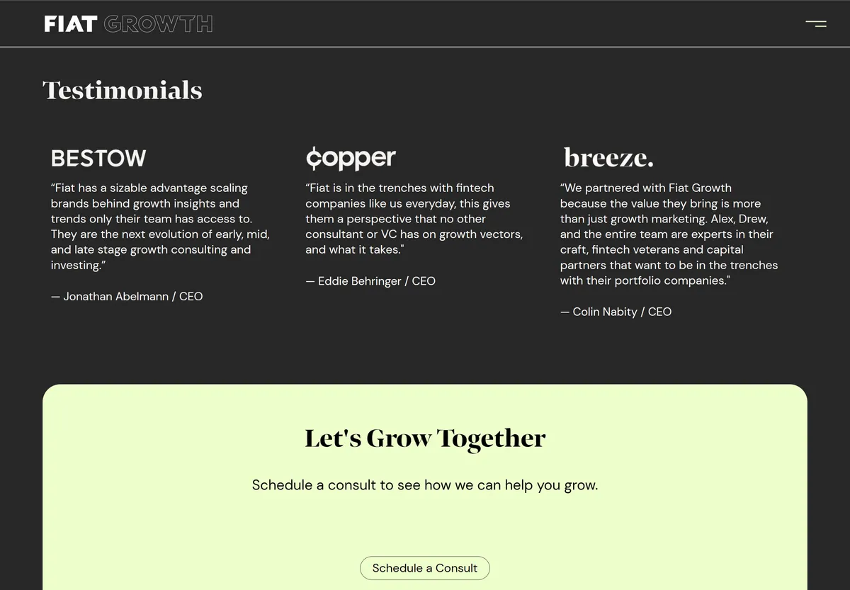 Fiat Growth home page