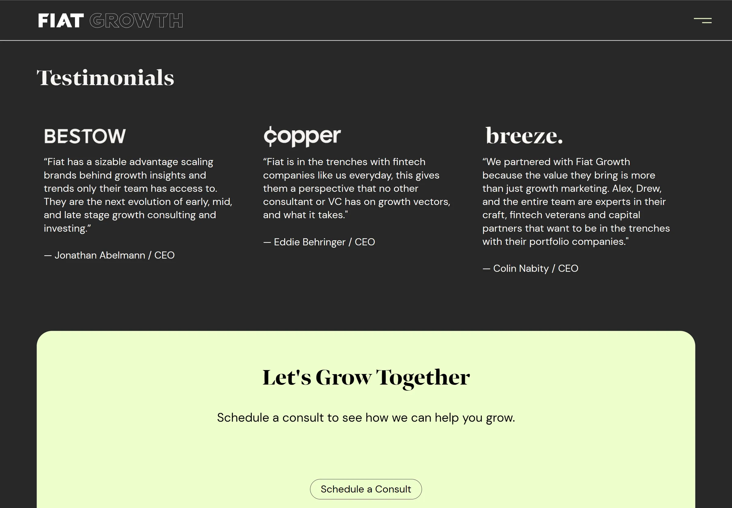 Fiat Growth home page